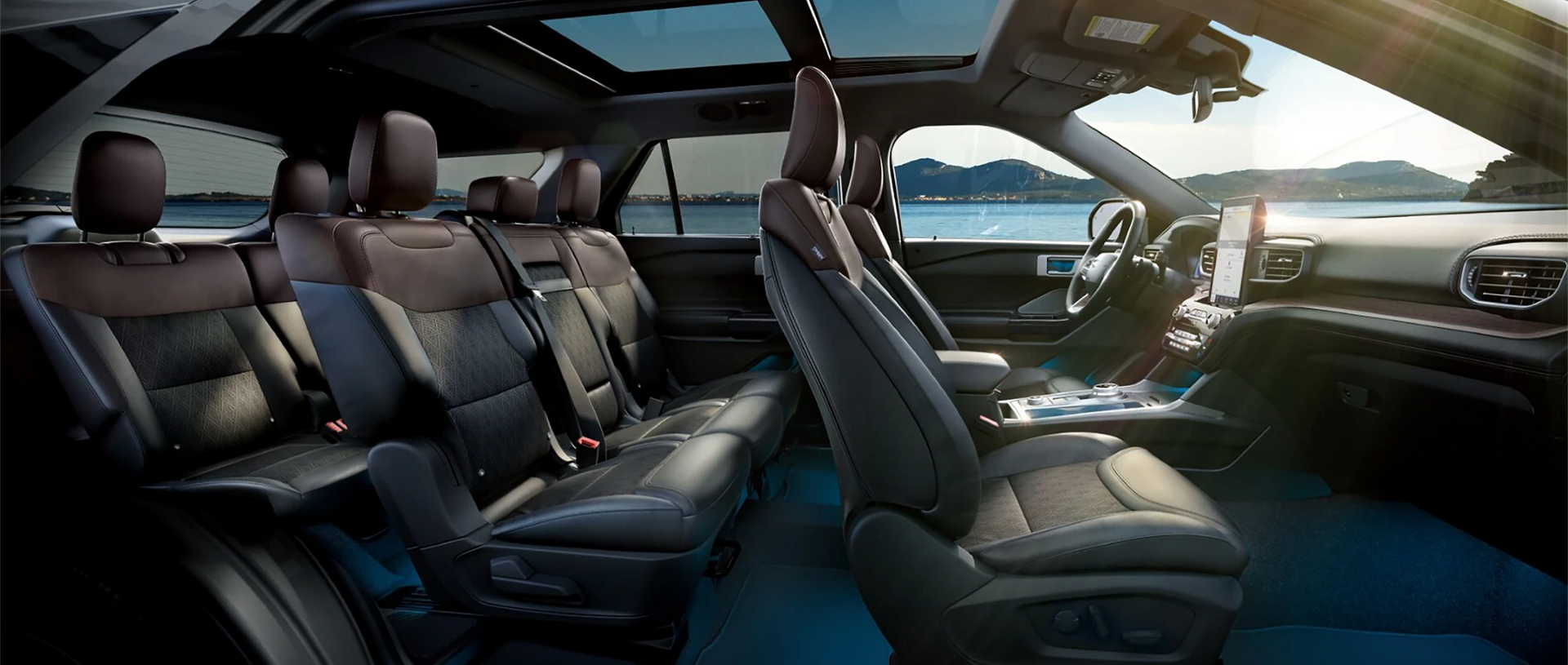 2024 Ford Explorer interior featuring third-row seating
