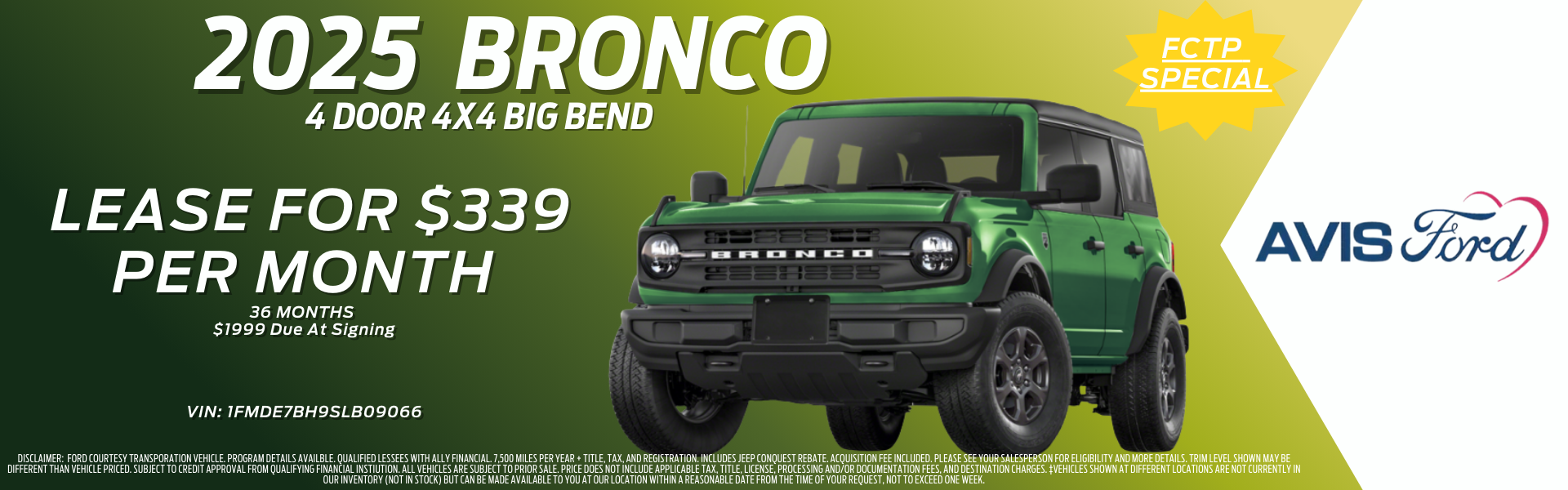 2025 Bronco Lease- January 2026