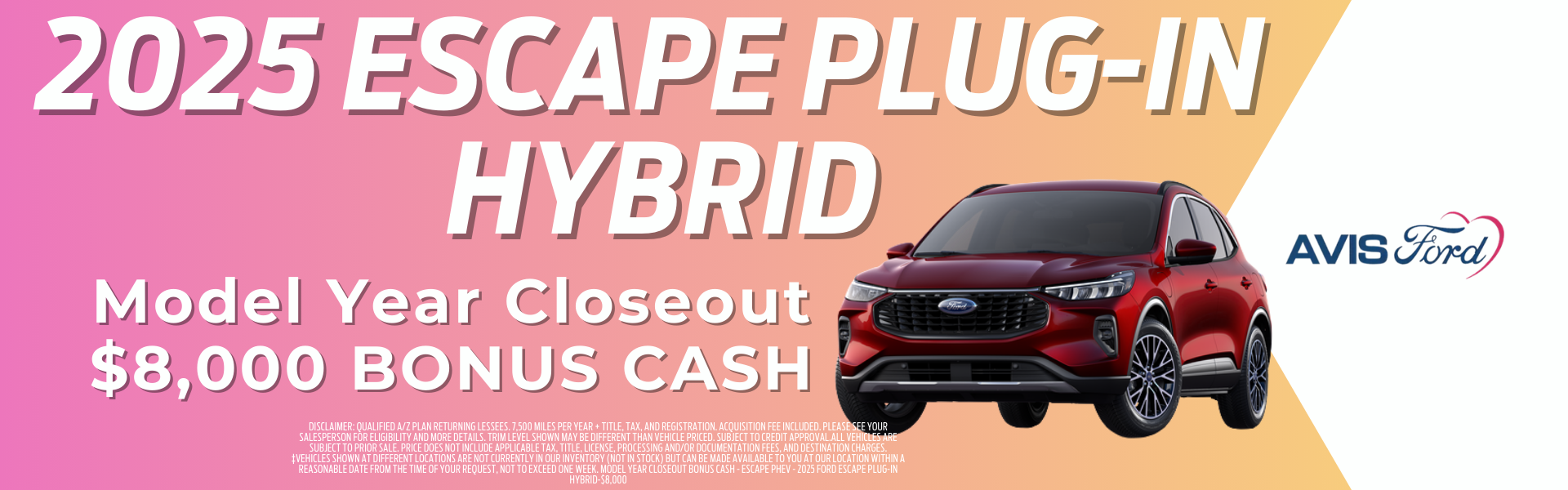 2025 Ford Escape Plug-In Hybrid Model Year Closeout