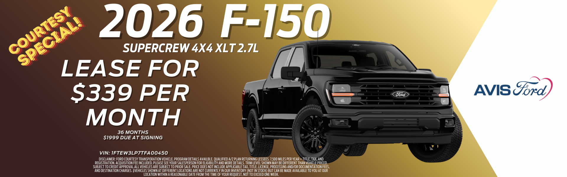 2026 Ford F-150 Lease Special