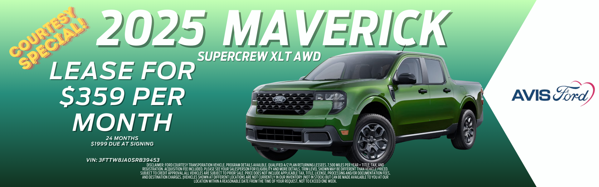 2025 Ford Maverick Lease Special