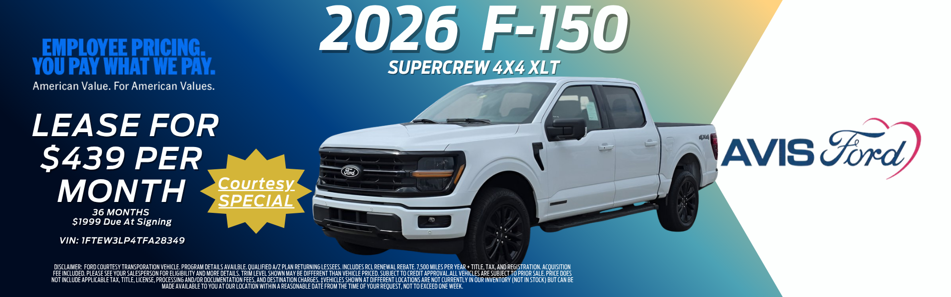 2026 Ford F-150 Lease Special May 2026