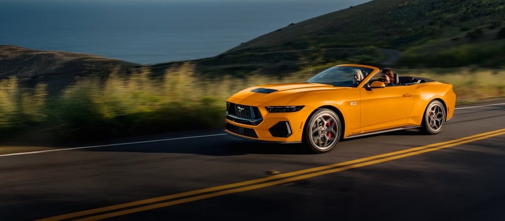 Orange ford Mustang